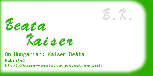 beata kaiser business card